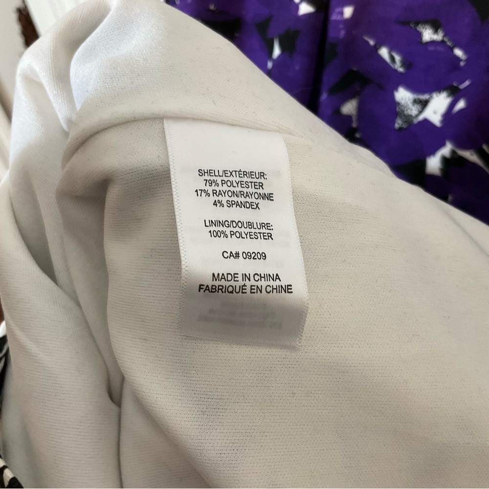 NWT Cleo Petites Floral Shift Dress Black White Purple Women’s 12P - Picture 10 of 12